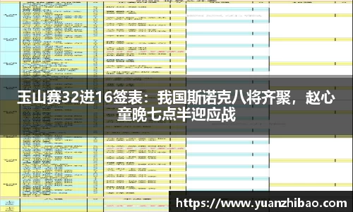 玉山赛32进16签表：我国斯诺克八将齐聚，赵心童晚七点半迎应战